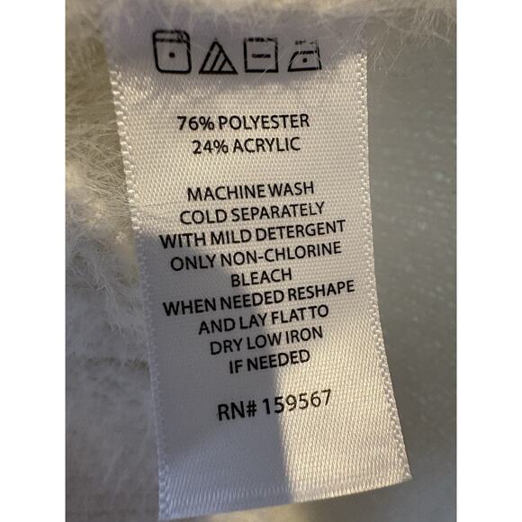 Willow & Wind Cardigan Tank Fuzzy Eyelash Knit Ivory Cream Womens M Cropped - Picture 4 of 4